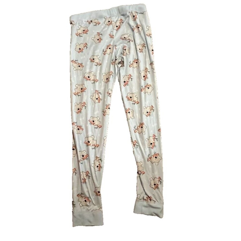 Weekend Edition Cozycore Light Blue Koala Bear Jogger Sleep Lounge Pants SZ XL